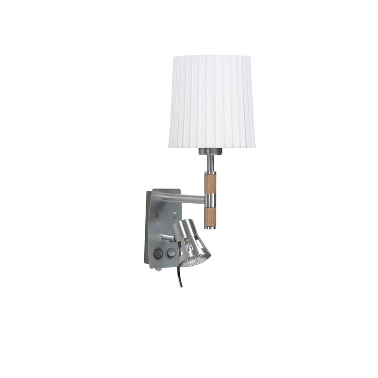 Park vägglampa aluminium/ek E27+GU10